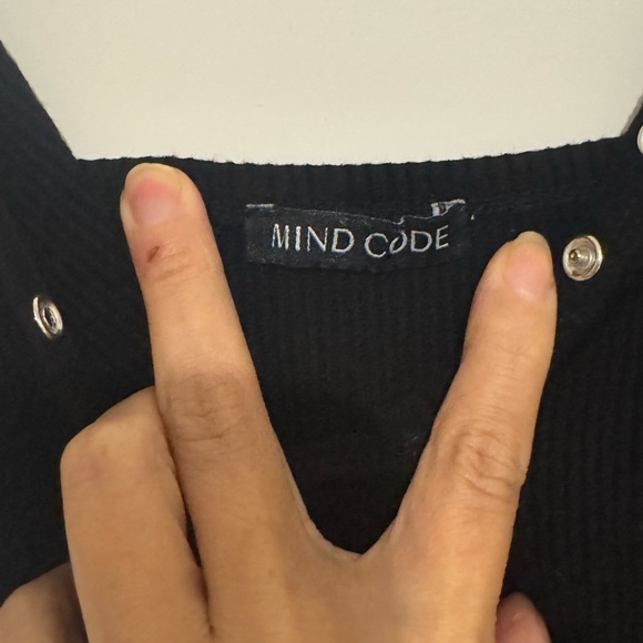 Mind Code Black Ribbed Mini Dress - Picture 3 of 5